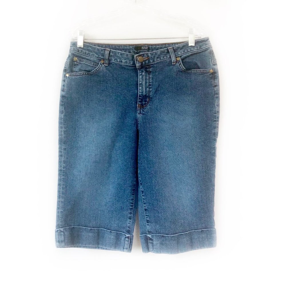 a.n.a Platinum Capris Bermuda Denim Jeans Shorts Casual Comfortable Pants EUC 12